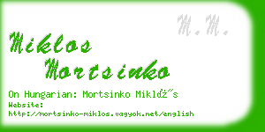 miklos mortsinko business card